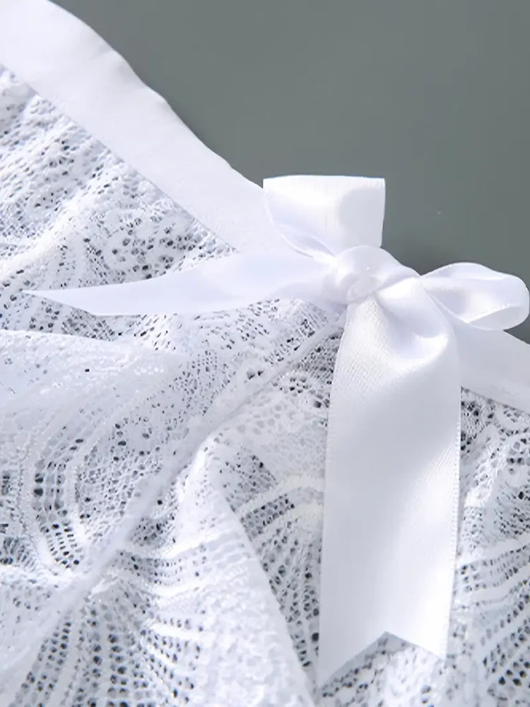 3 Szt. Kwiecistych Koronkowych Figi w Kolorze Białym, Czarnym i Czerwonym!