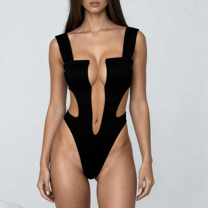 Eleganckie Body z Głębokim Dekoltem i Wycięciami