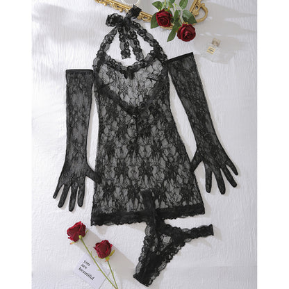 Zmysłowy Komplet Koronkowej Bielizny  "Black Desire"